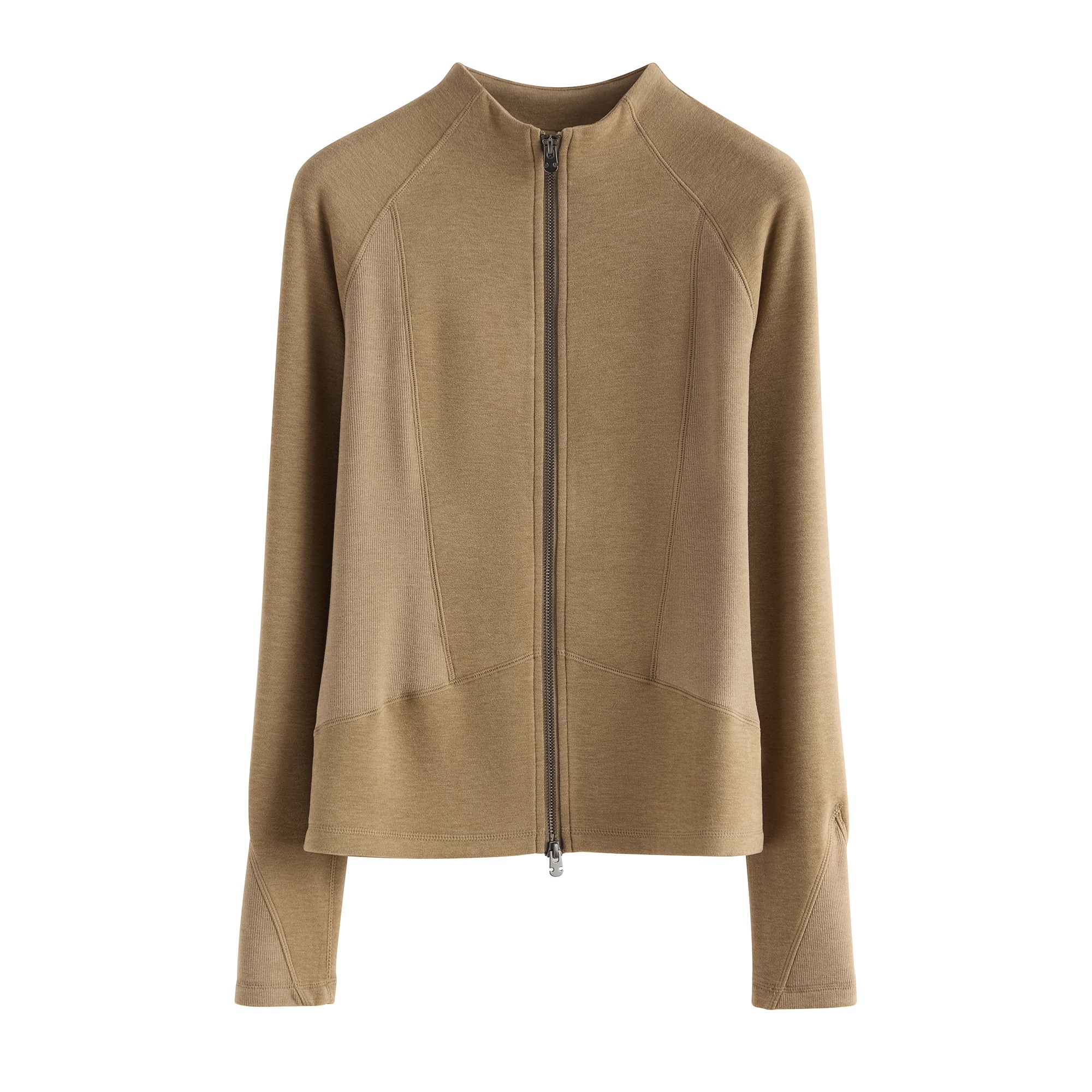 Xyra Yasi 德绒山羊绒立领晓星氨纶双面磨绒吸湿发热双拉链打底衫