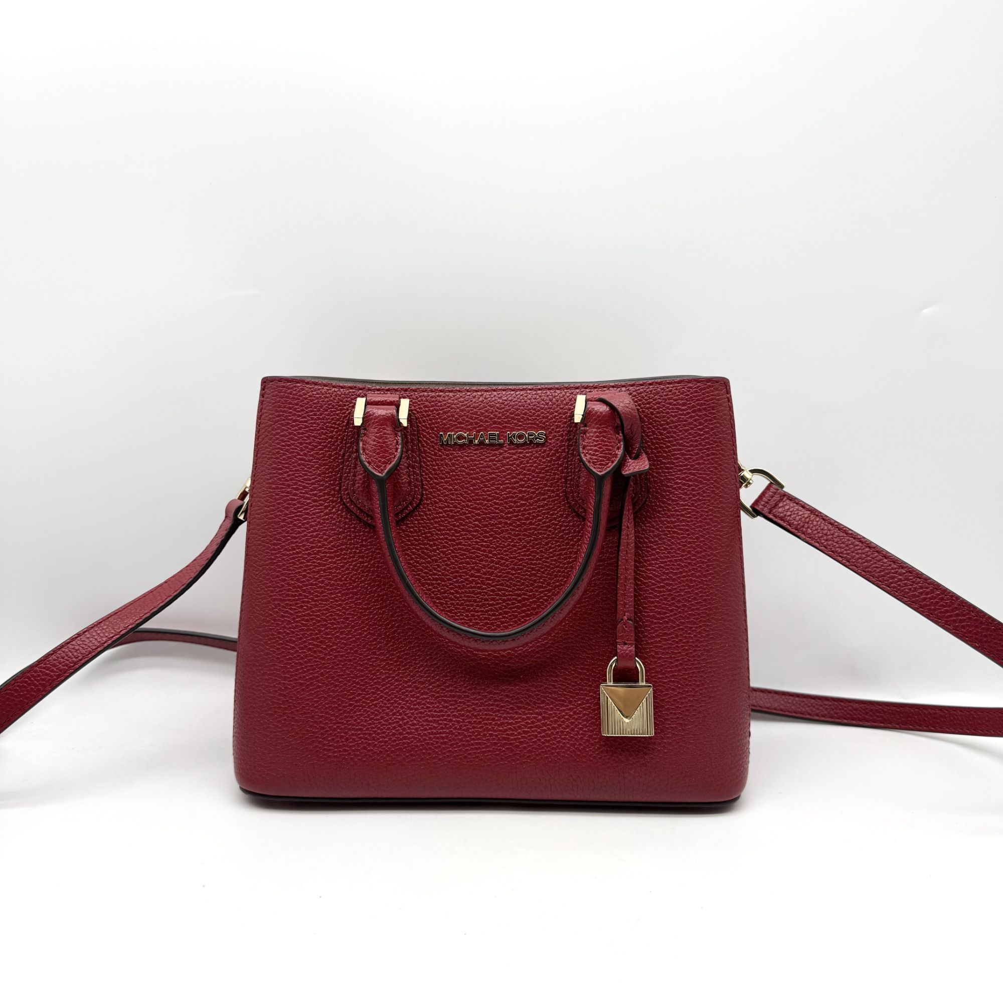 95新 MICHAEL KORS/迈克高仕 红色 金色五金 手提 单肩 斜跨包