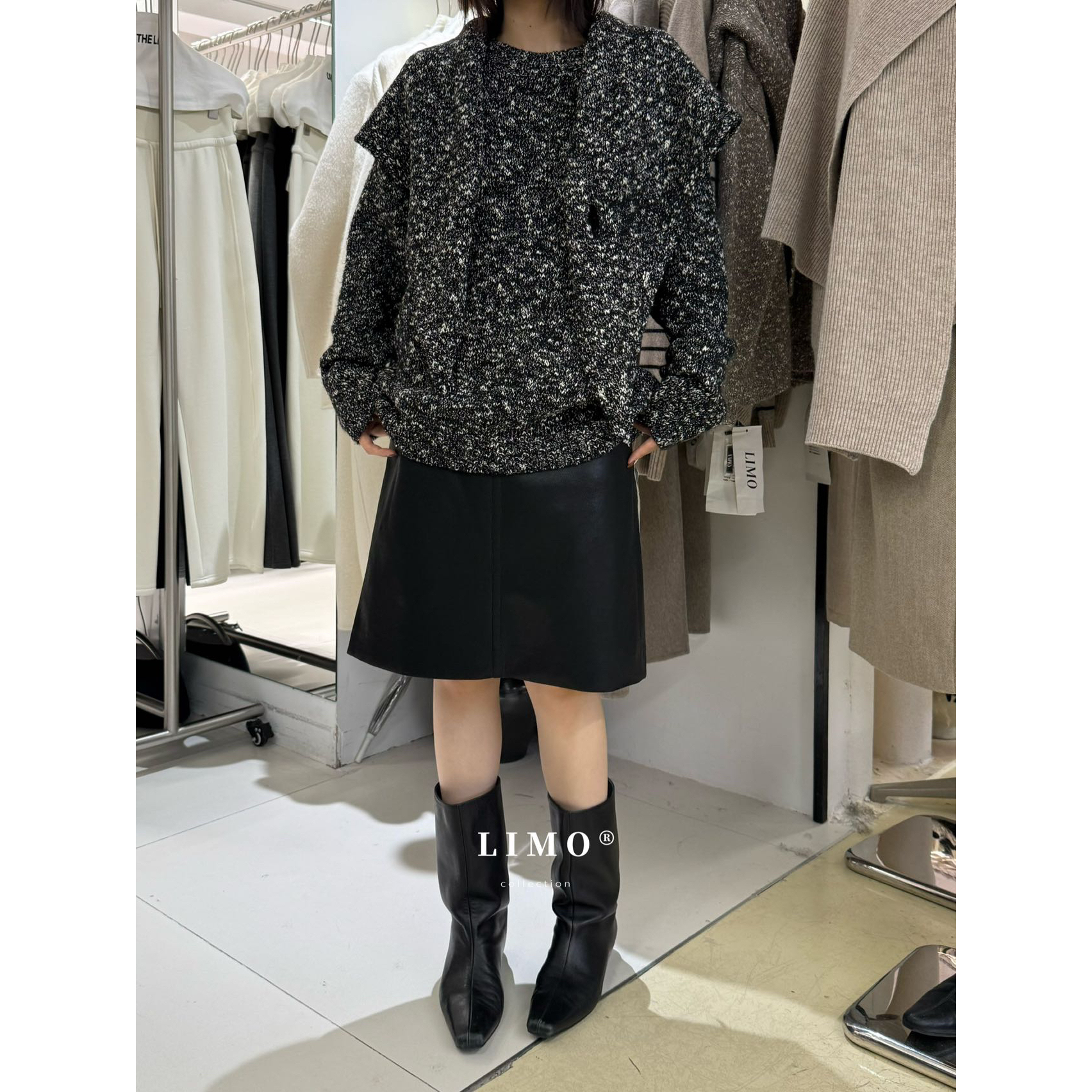 【高智】小皮裙！气质时尚百搭复古小A摆半身裙（MO5962#）LIMO 