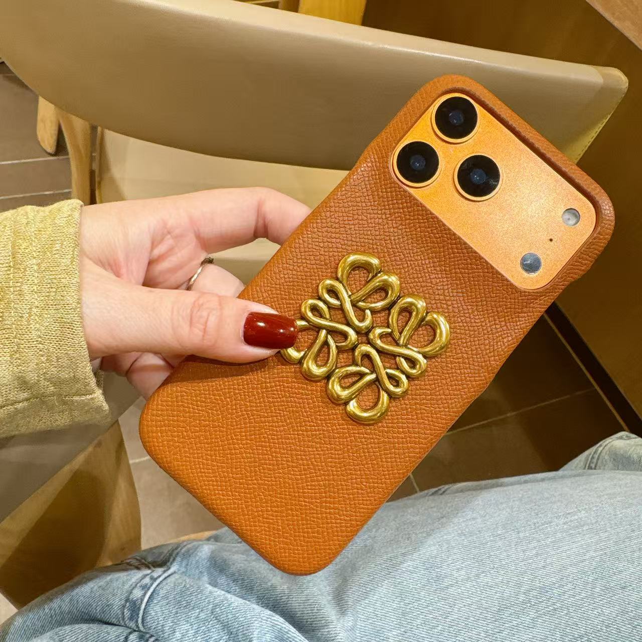 罗家皮质单壳苹果手机壳17promax适用16新款15防摔12全包13