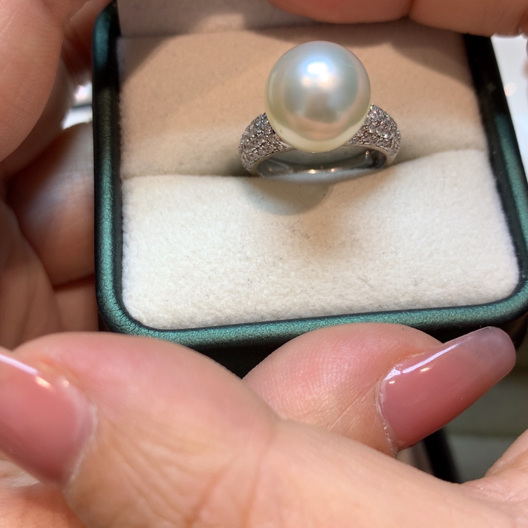 海水珍珠戒指银S925镶嵌