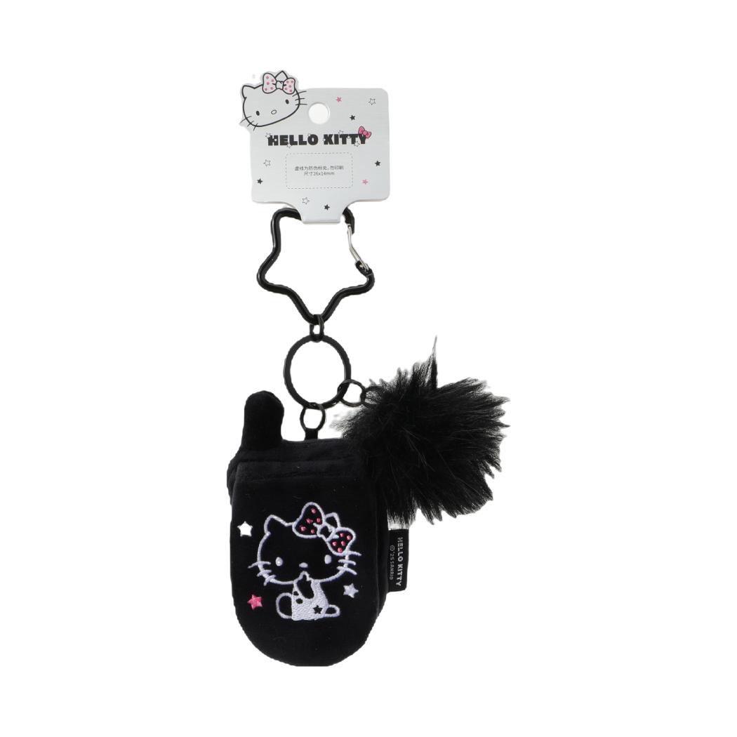 Hello Kitty黑白简约系列-毛绒手机挂件