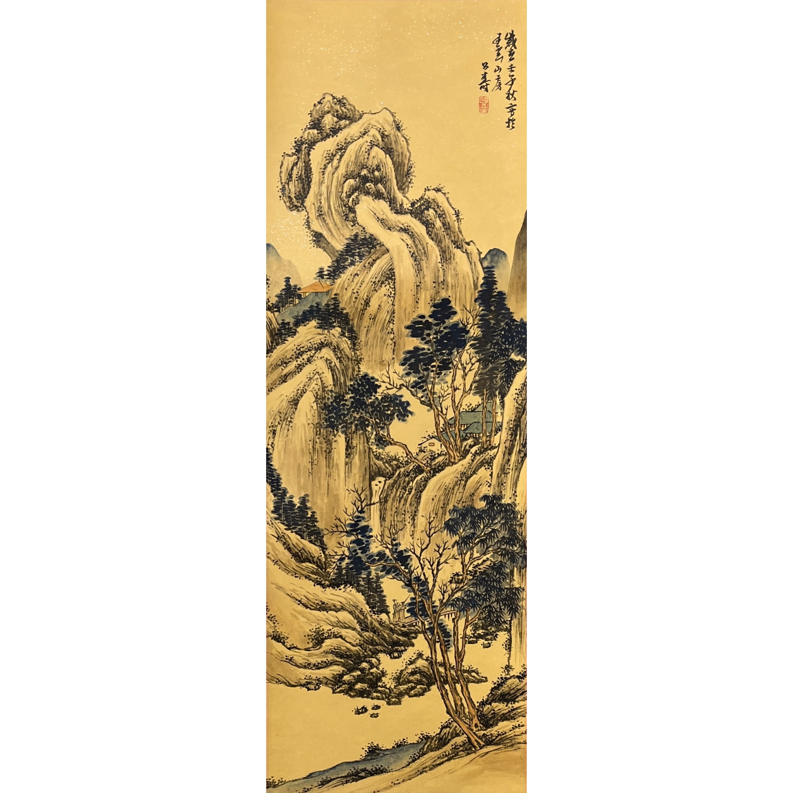 Lot 1013 胡公寿《山水画》100cm*33cm