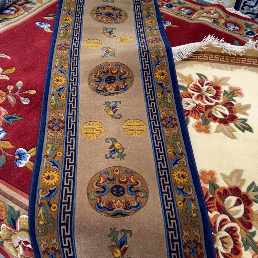 羊毛54×208纯羊毛仿手工特价地毯