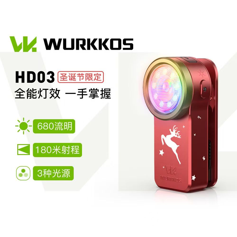 沃克斯达HD03新品多功能RGB大眼萌夹子灯户外强光聚泛光手电筒