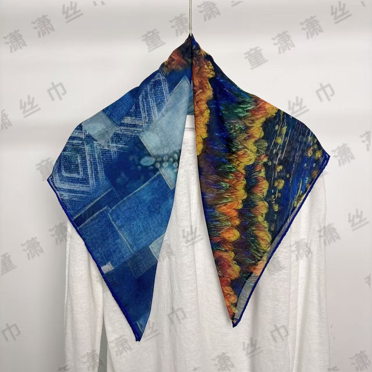 （深海绮章）新丝棉65*65左右小方巾