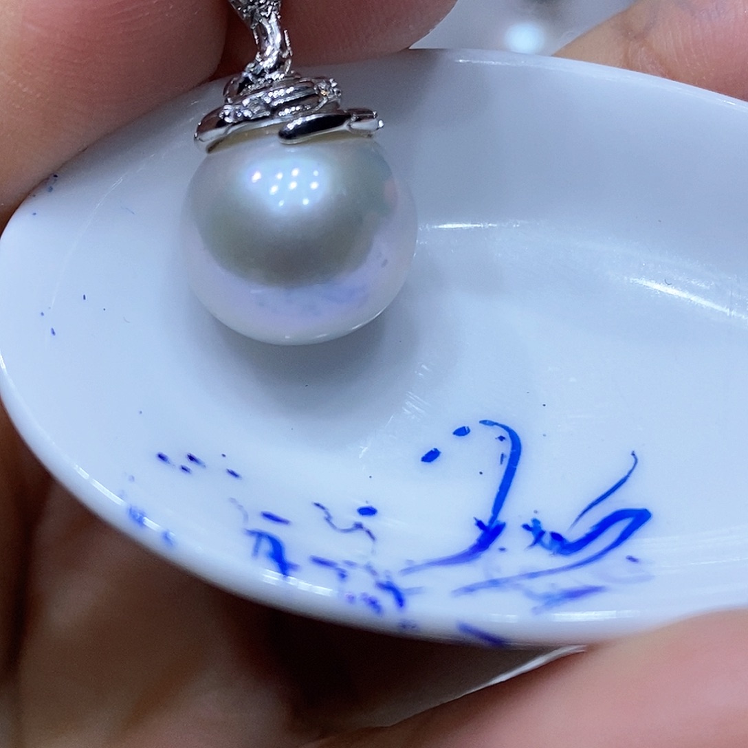 淡水珍珠吊坠银S925镶嵌