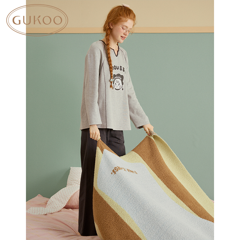 【Gukoo果壳】mikko联名睡衣春秋长袖卡通女士家居服套装可外穿