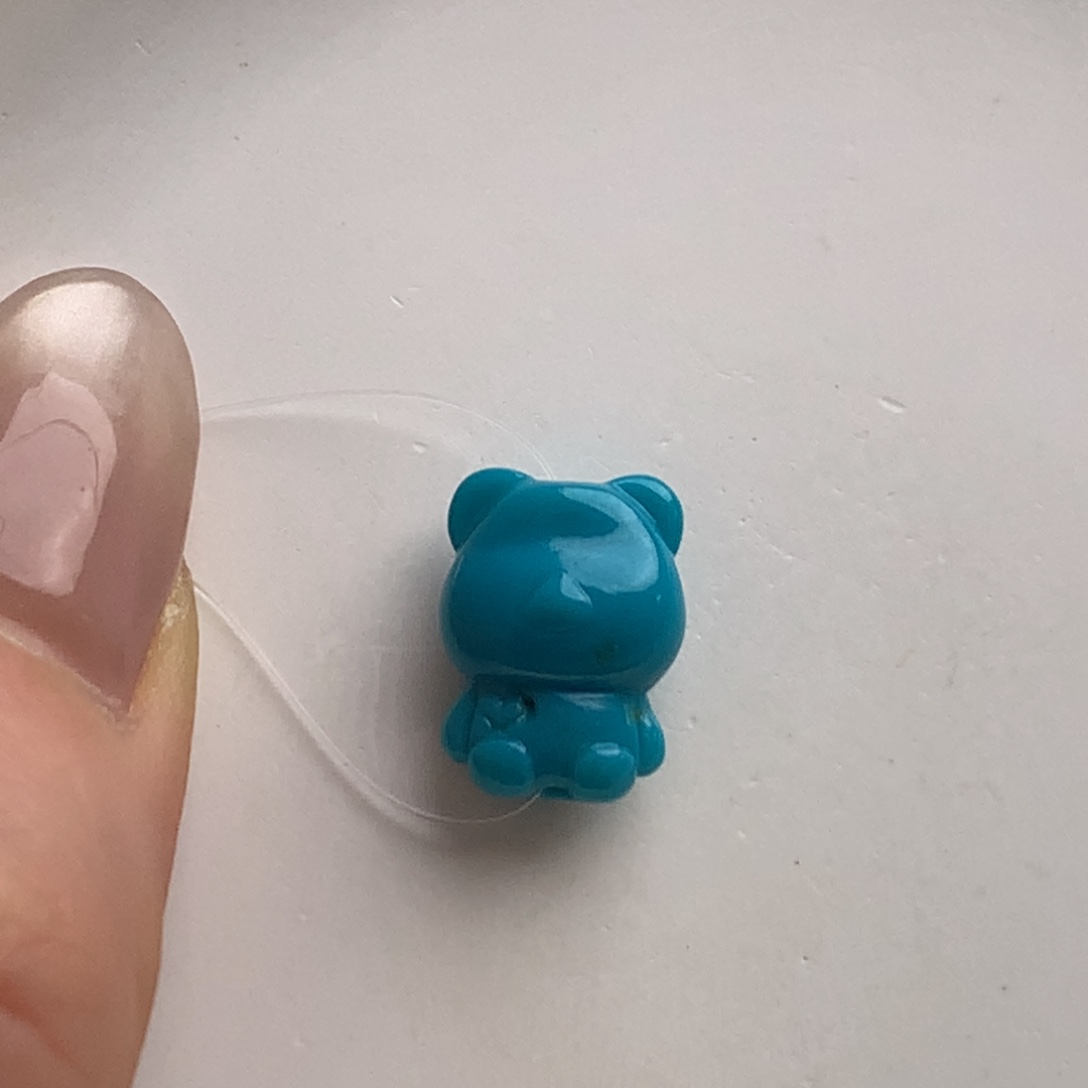 未镶嵌绿松石玉化蓝小熊