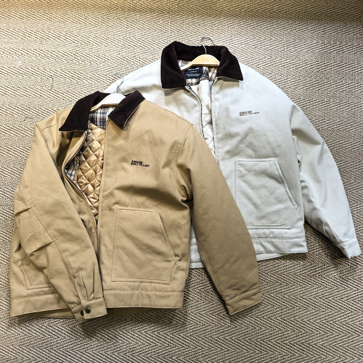 加厚帆布！多口袋工装翻领短款夹克棉服vintage底特律格棉机洗外套