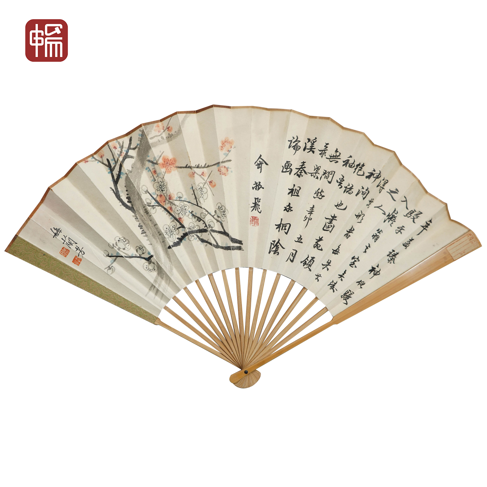 T934 梅花绝唱 梅兰芳 20*18（0.32）纸本成扇 XR