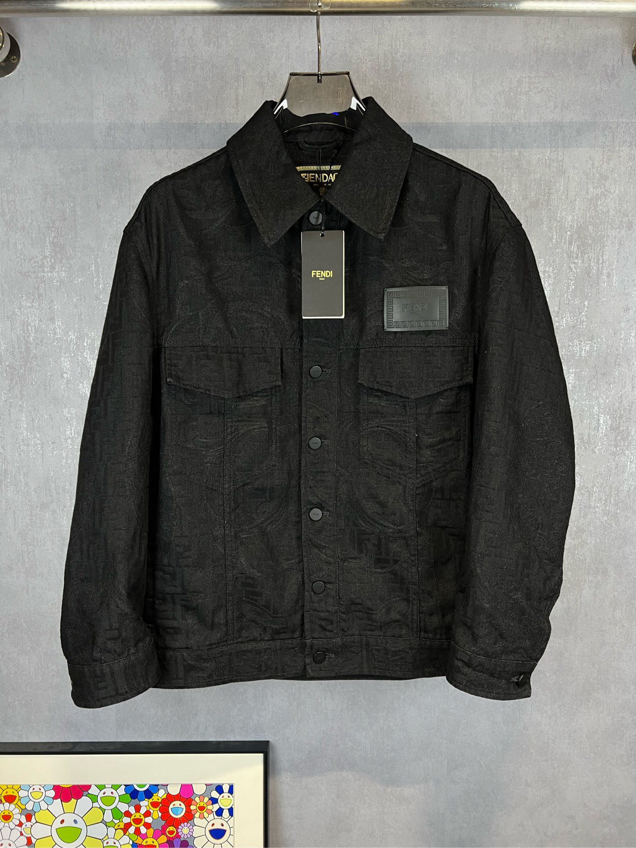 全新未使用 FENDI/芬迪 FENDI老花满LOGO牛仔夹克外套 46码A11118
