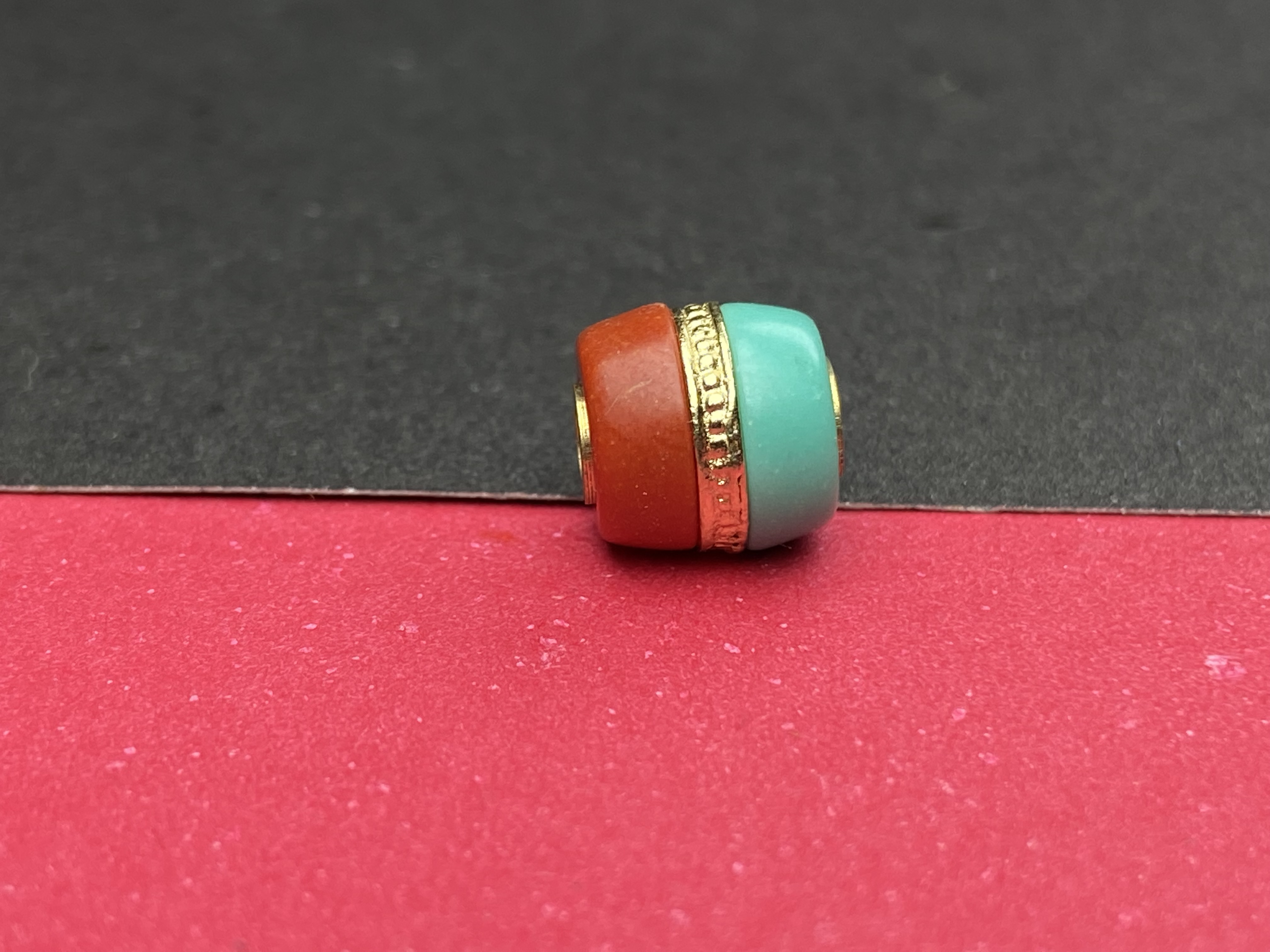 b101文玩配饰双色老型直切配珠手工立体镶嵌配串配手持单颗