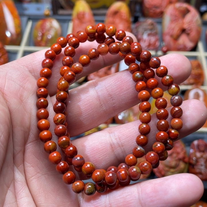玛瑙/玉髓战国红多圈手链未镶嵌