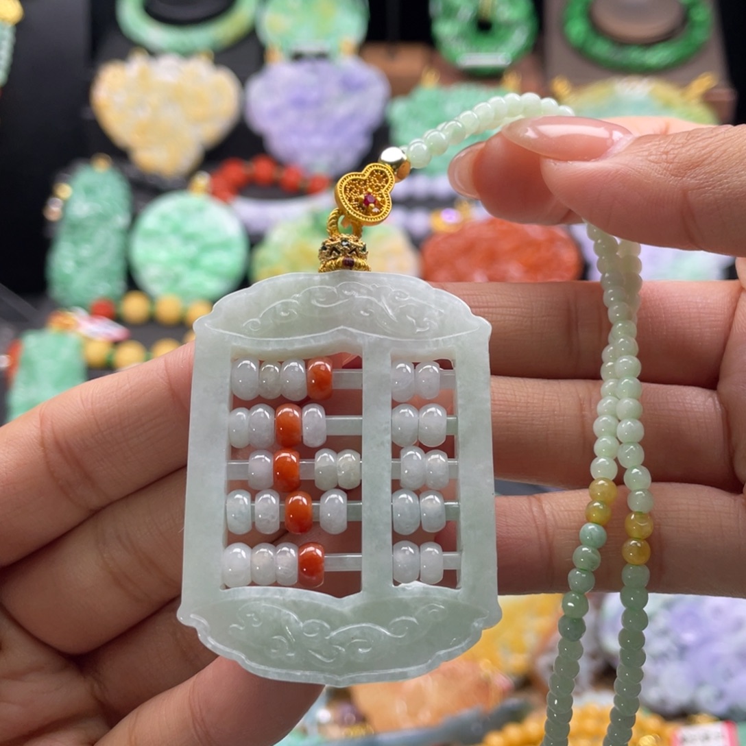 翡翠未镶嵌颈饰代编织