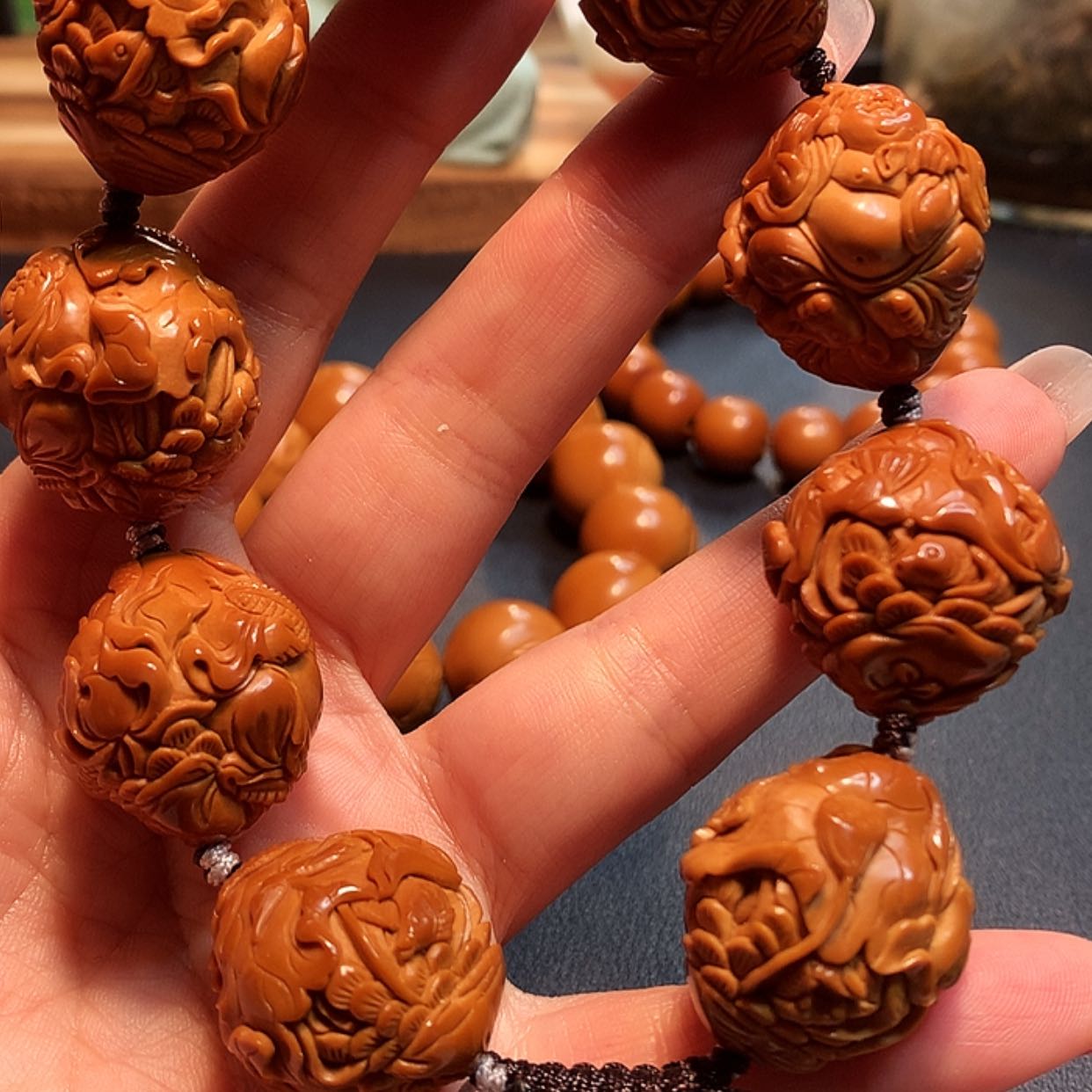 【闪购商品】橄榄核手串/手链套**然橄榄雕