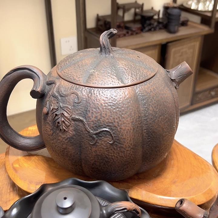 壶建水紫陶大南瓜壶
