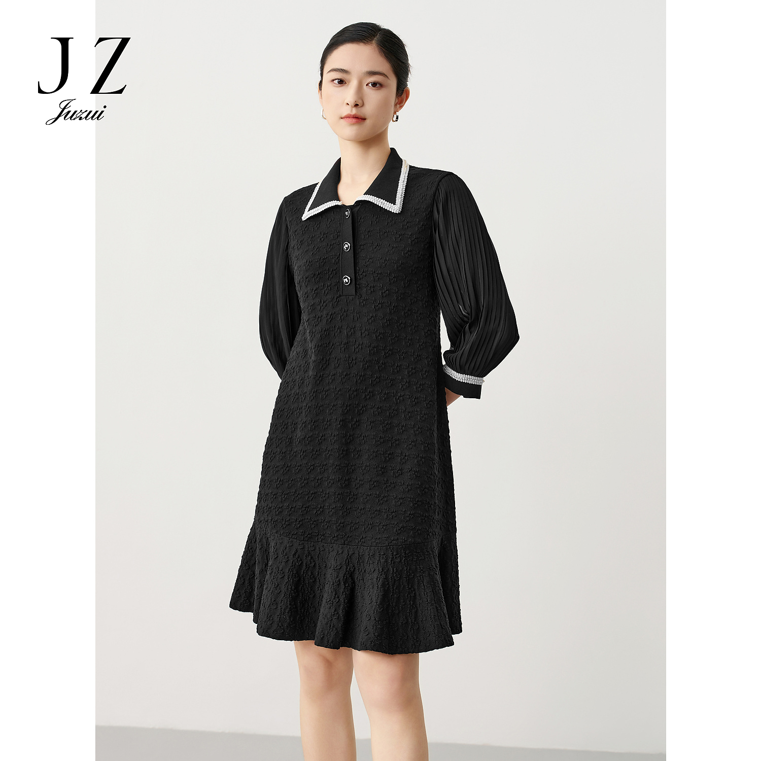 商场同款JZ玖姿JZEC31404法式浪漫千金风连衣裙女春季