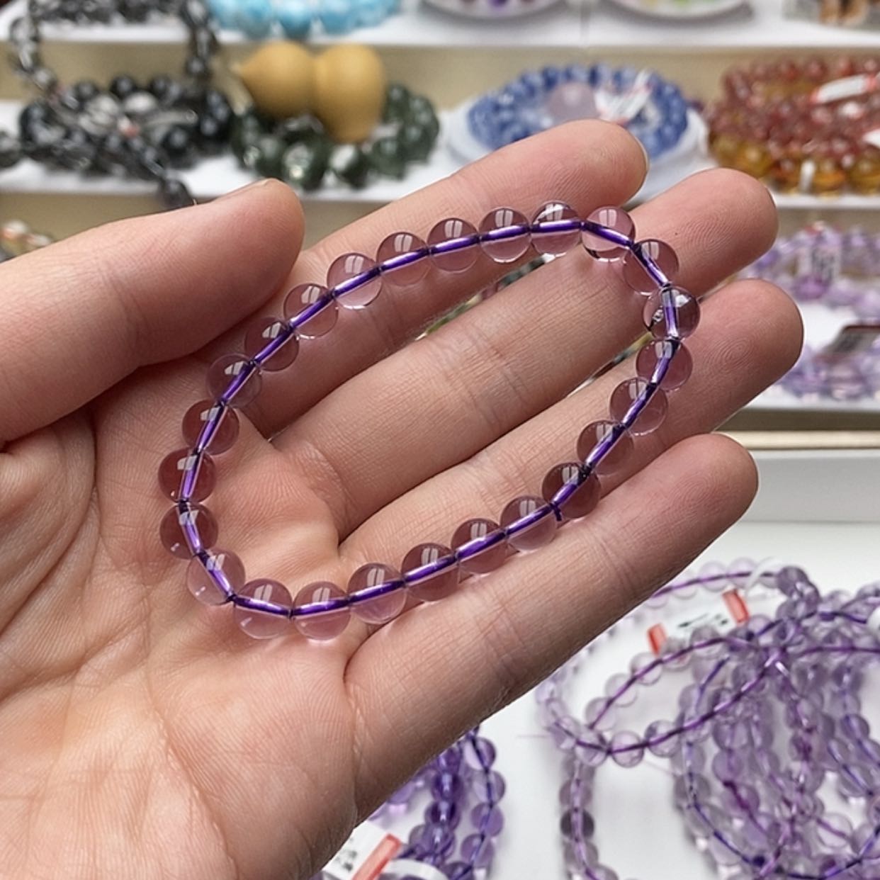 【闪购商品】紫晶手链未镶嵌天然紫水玻利维亚干净8