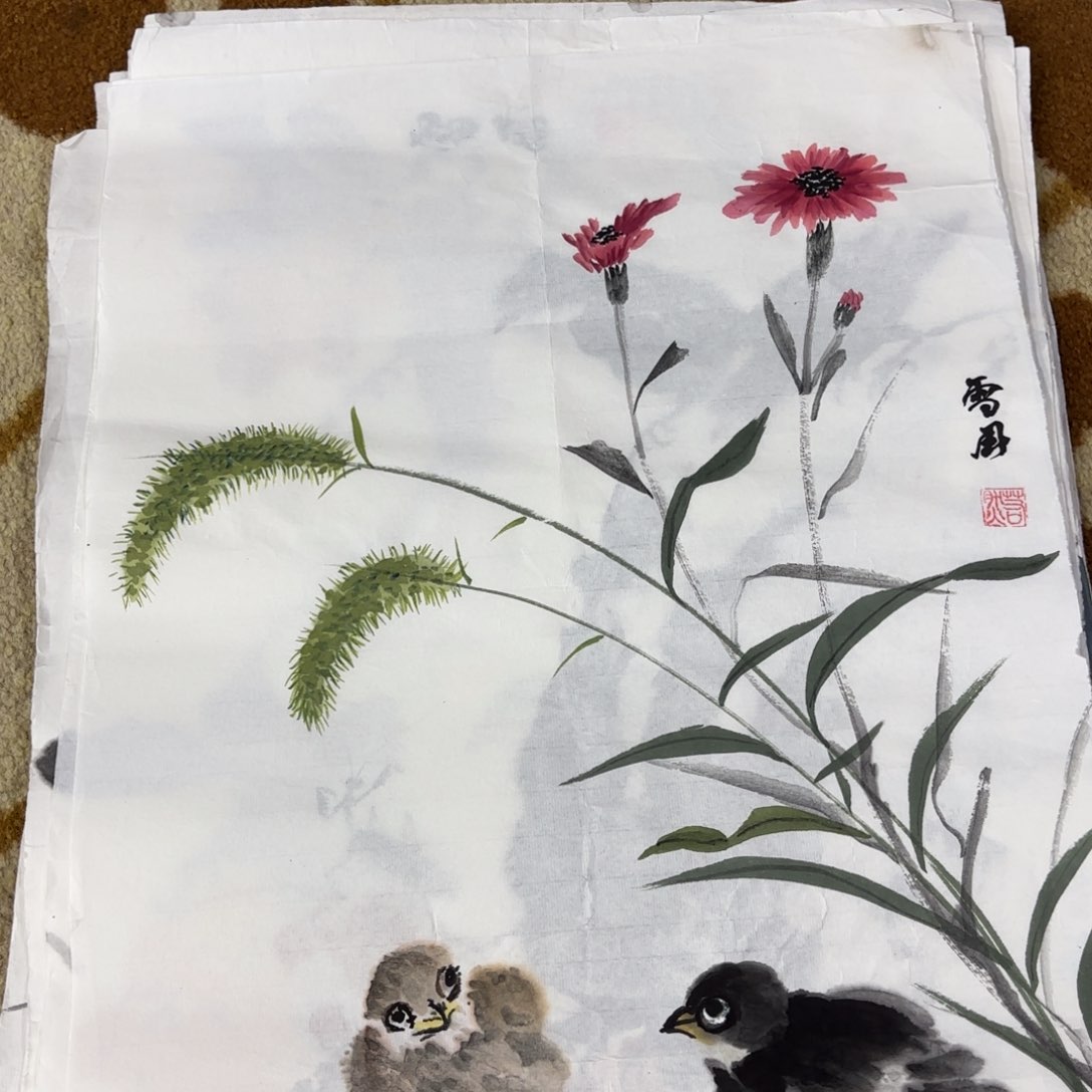 国画小丫小品花鸟
