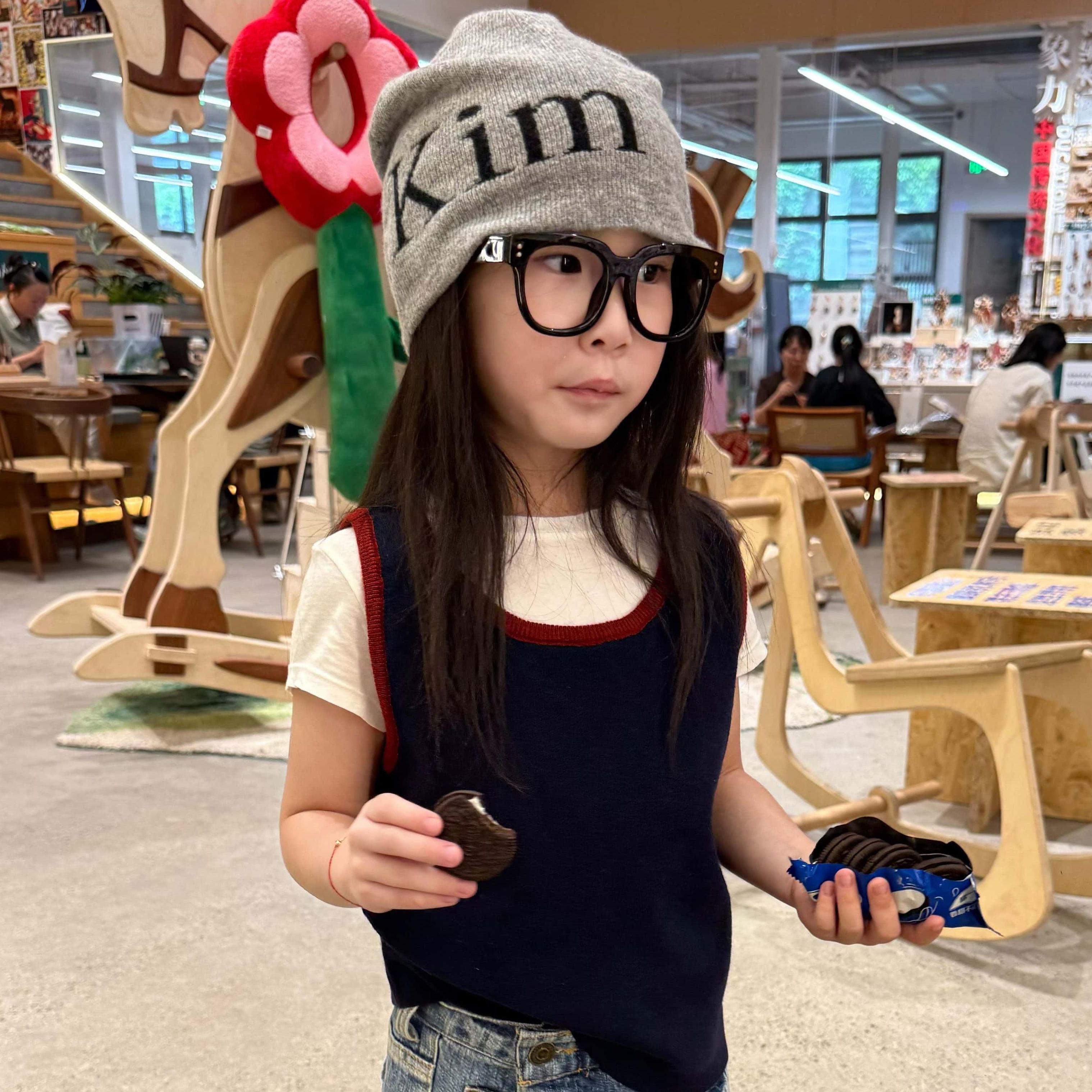 【清仓专用286】美式撞色U型领口吊带马甲背心男女童小众针织马甲