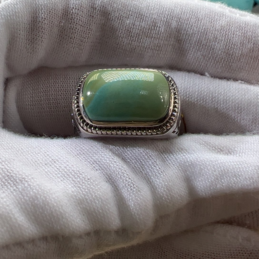 绿松石银S925镶嵌戒指