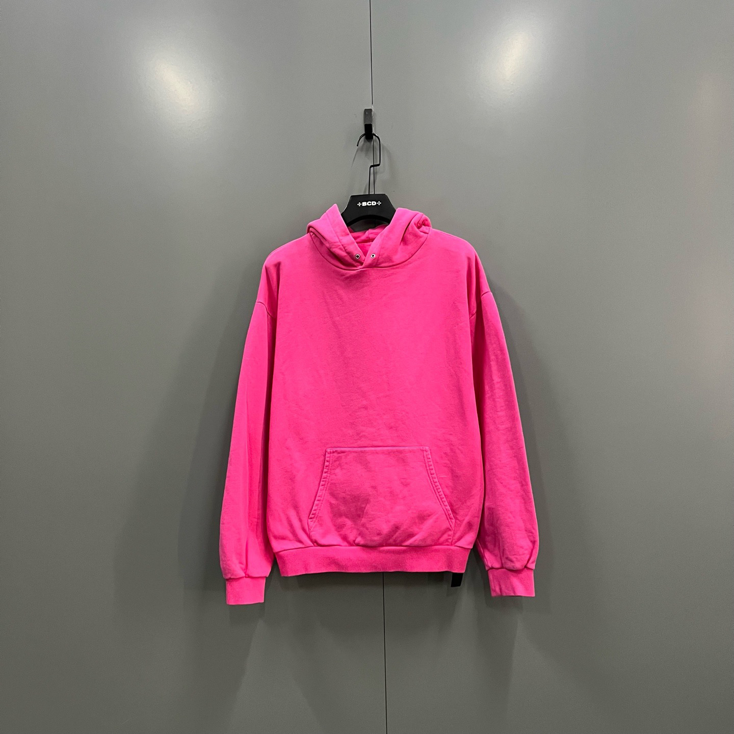 95新 Celine/思琳 (ll) 亮粉色logo帽衫 020253 无领标