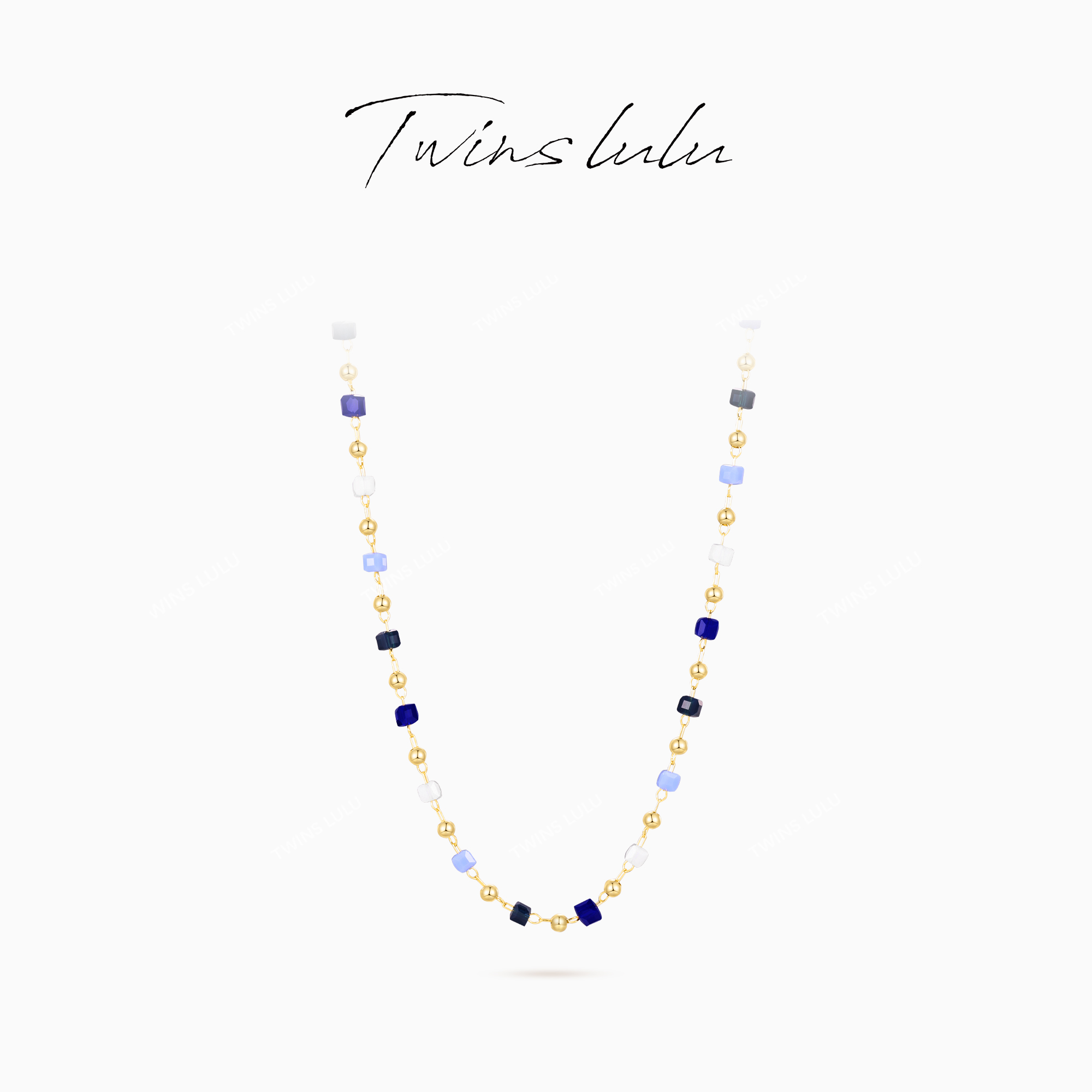 铜合金项链 TWINS LULU 气质度假风彩色方形项链TSJ7973
