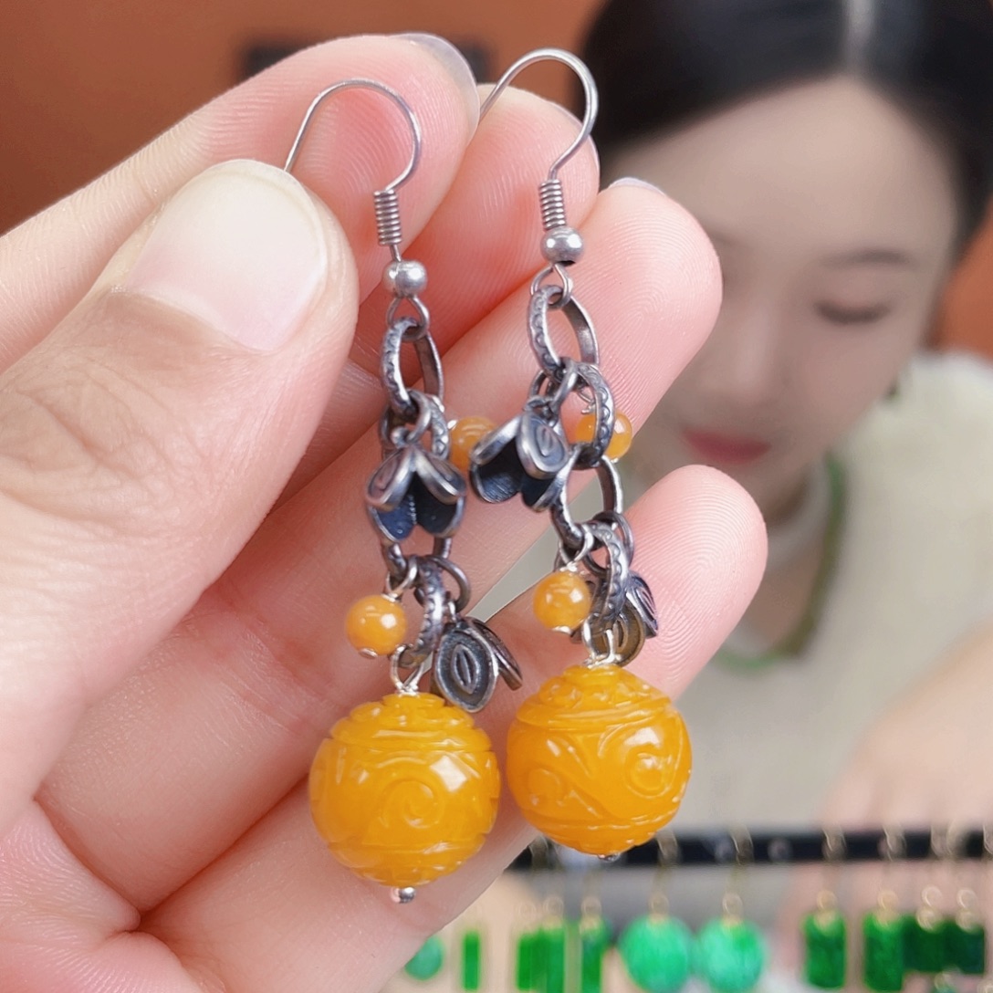 翡翠未镶嵌耳饰饰品