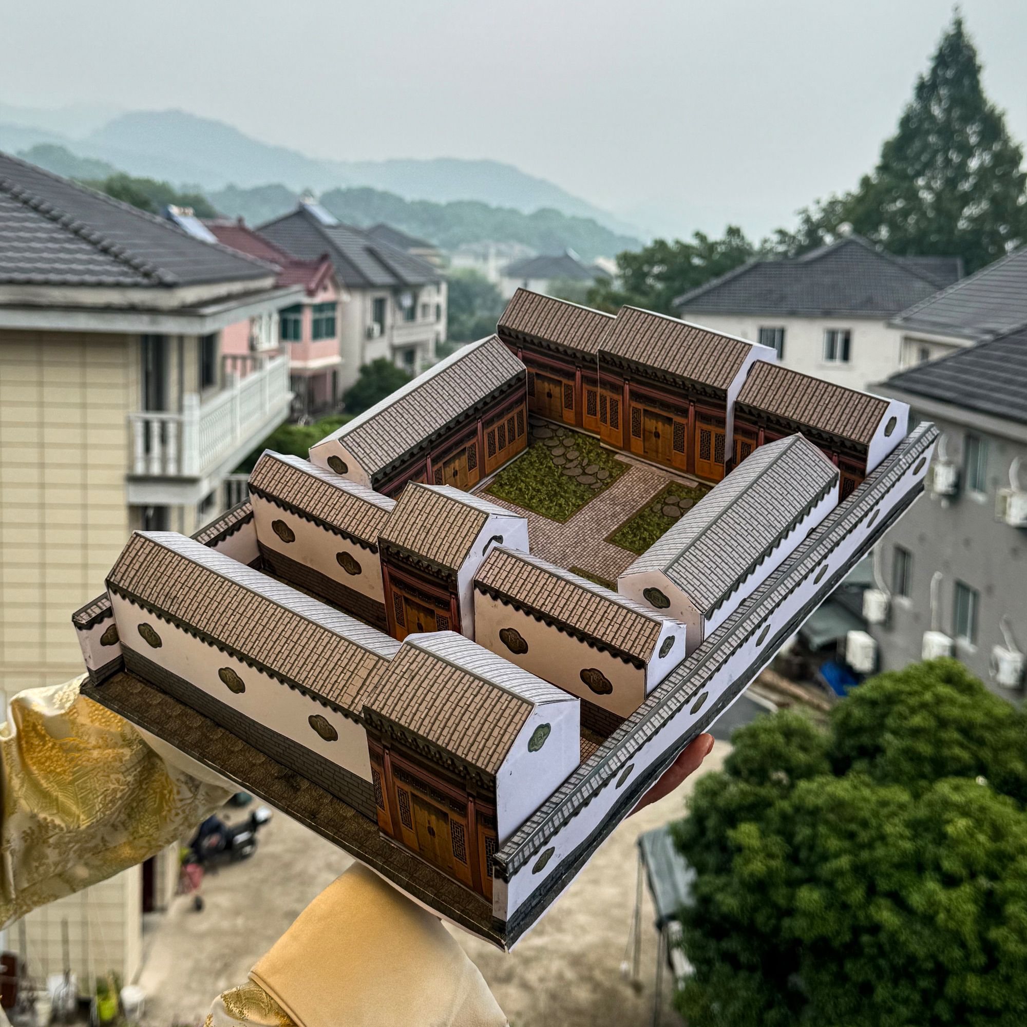 可代烧寒衣节纯手工扎纸房子四合院民俗祭祖用品独特工艺文化礼品