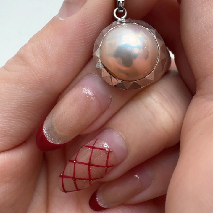 拼合珍珠（马贝珠）颈饰银S925镶嵌