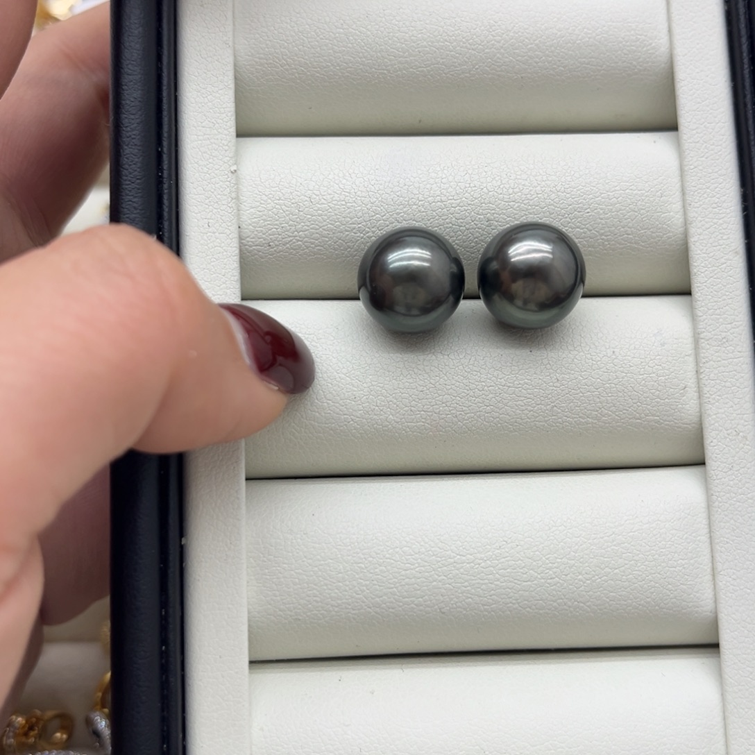 耳饰银S925镶嵌海水珍珠