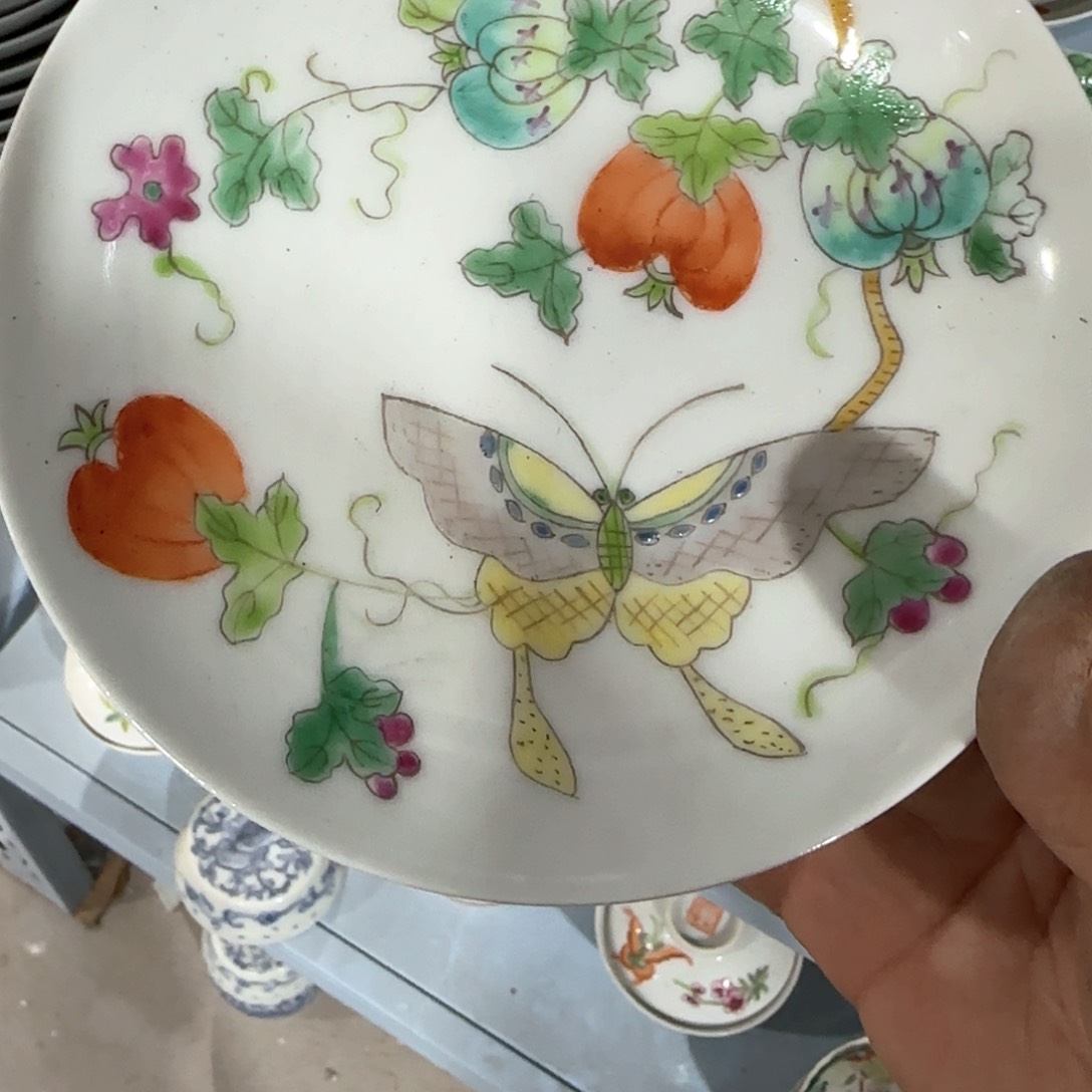 瓷片摆件手绘瓷器全部处理