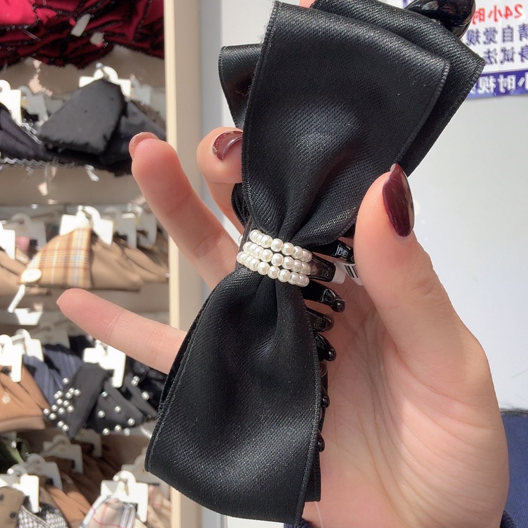 皮质铁合金泡菜黑色蝴蝶结香蕉夹