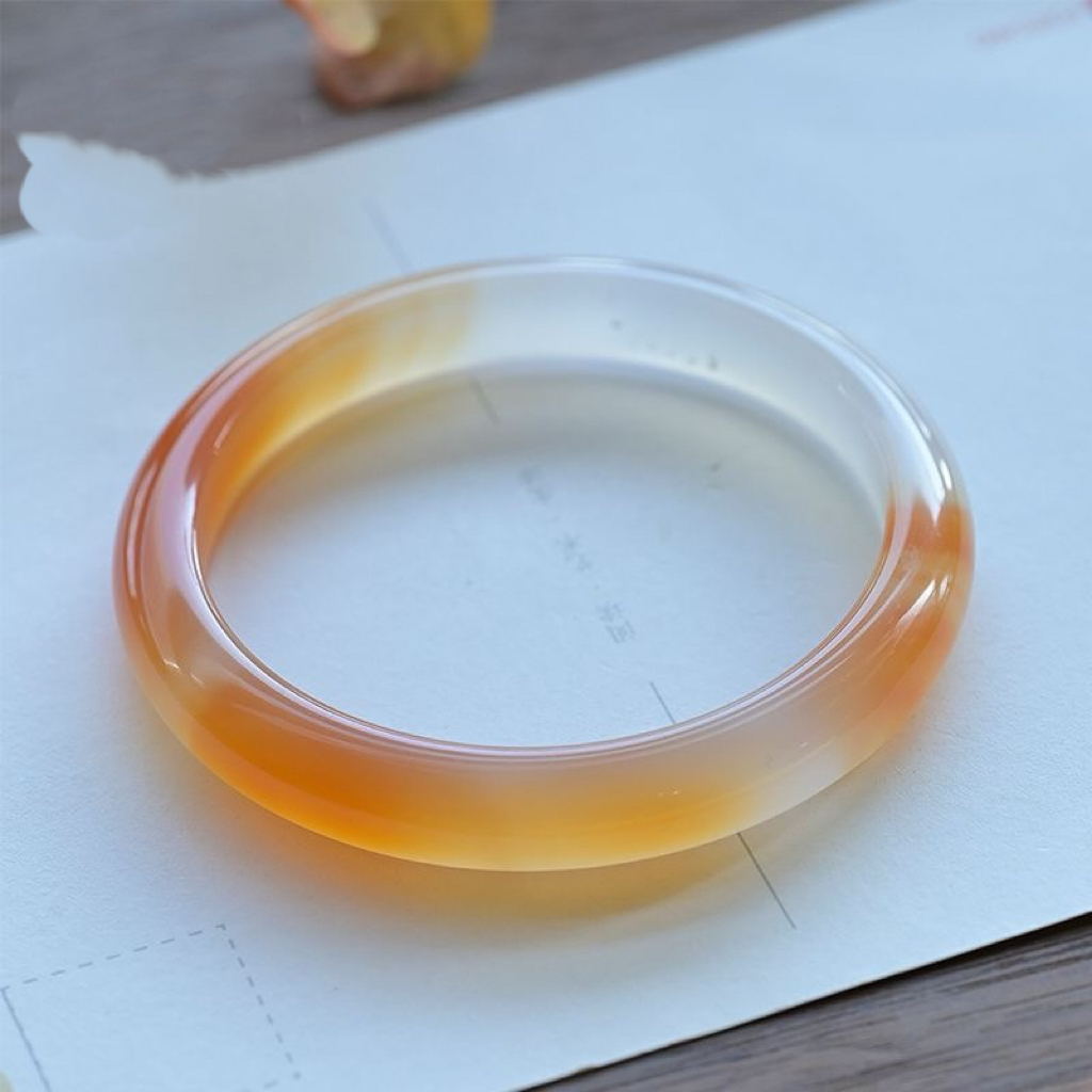 非金属珐琅手镯 俏色琉璃玄光镯