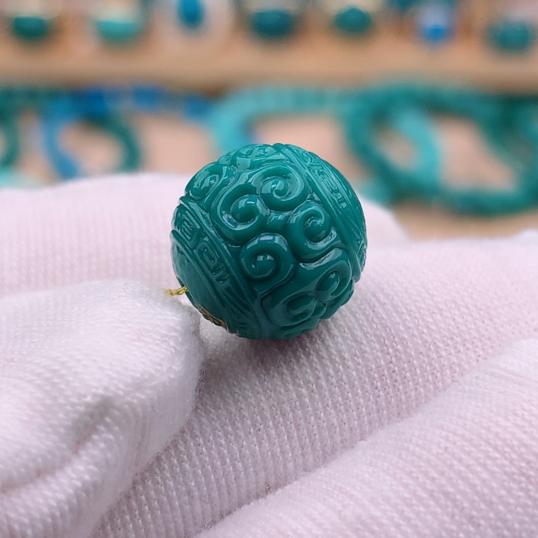 绿松石珠宝奇石未镶嵌12mm