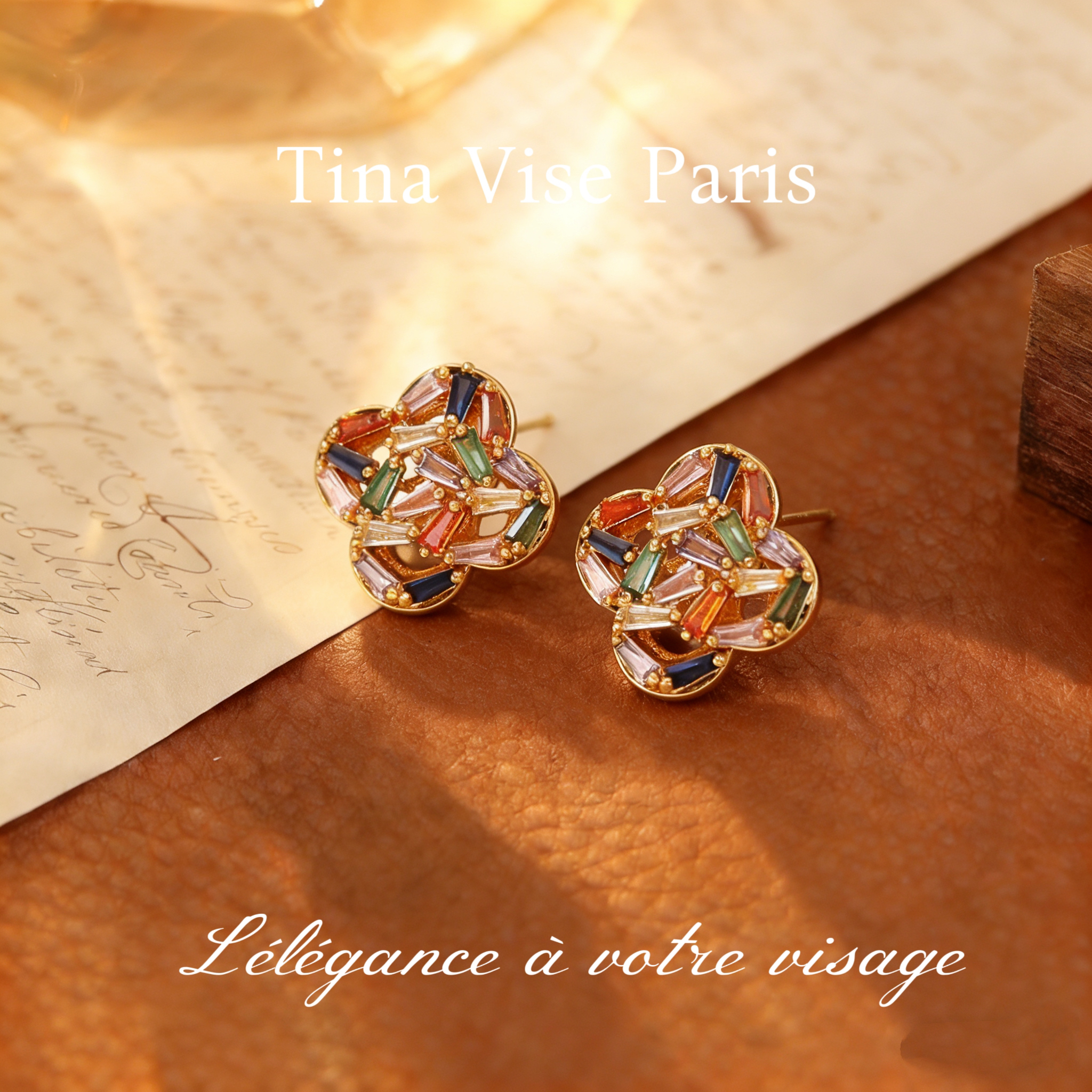  A1260《彩虹四叶草》法⭐️ Tina Vise缇娜薇斯 耳钉