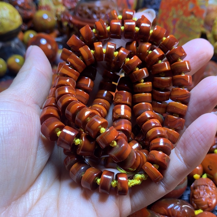 玛瑙/玉髓战国红多圈未镶嵌