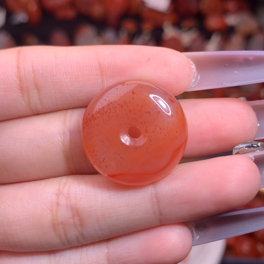 不***马南红玛瑙未镶嵌珠宝半成品平安扣4