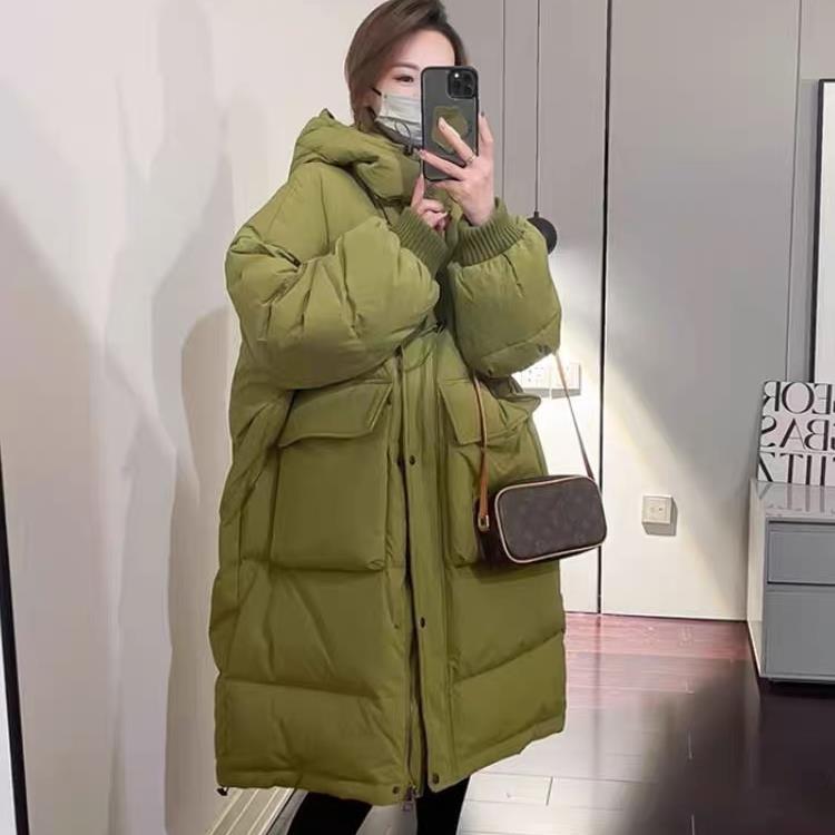 #s023新款韩版宽松休闲加厚连帽洋气50羽绒外套-衣长95