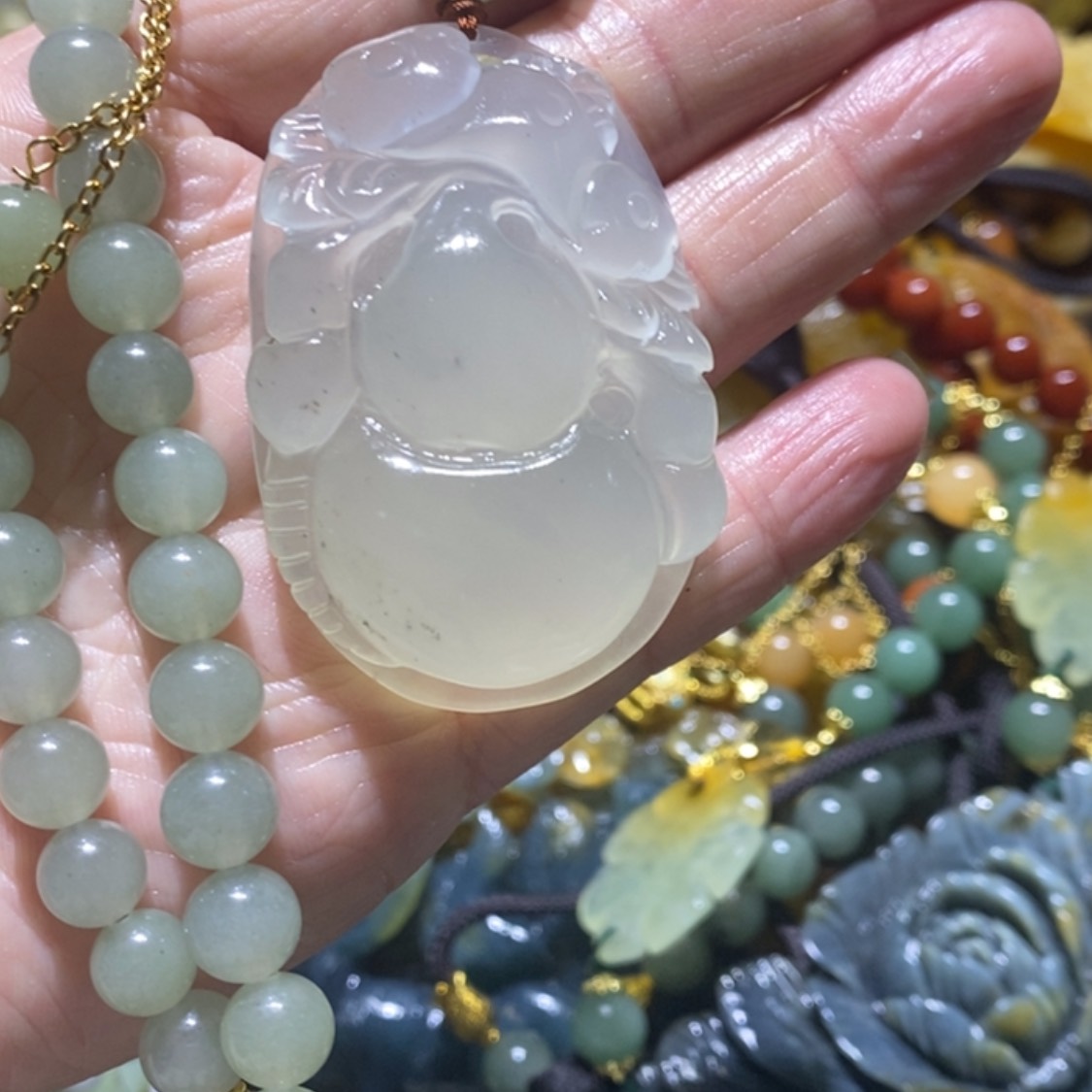 【闪购商品】岫玉毛衣链未镶嵌