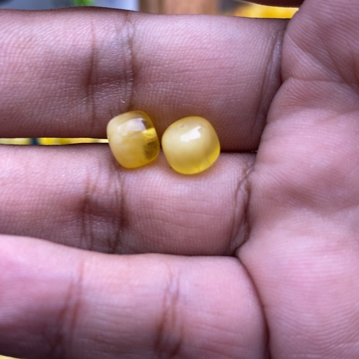 琥珀裸石未镶嵌44号8*7左右2颗微瑕