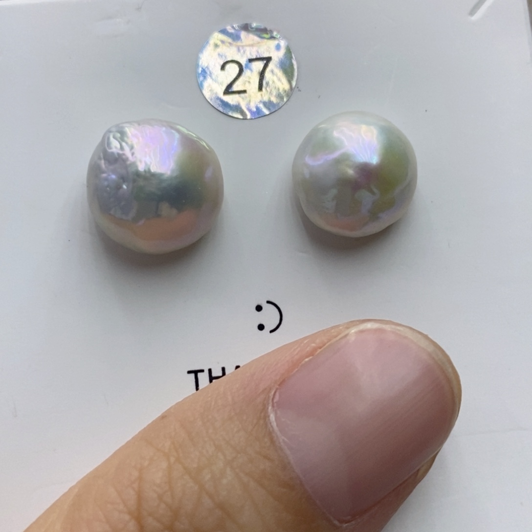 淡水珍珠耳饰银S925镶嵌