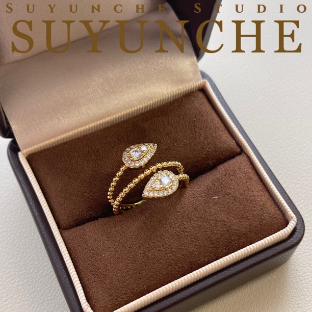 钛钢合成锆石戒指 Suyunche2742复古时尚百搭层次感宫廷风戒指