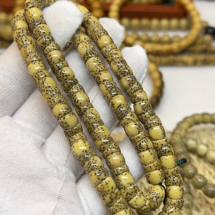 星月菩提手串原生态石玉料厚切大肠卡7