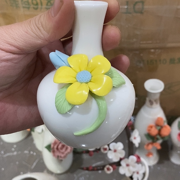 瓷片纯手工陶瓷花摆件2
