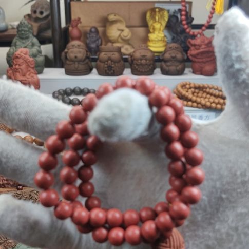 泥塑深**兰红麝香方72子脖挂福利款福利价