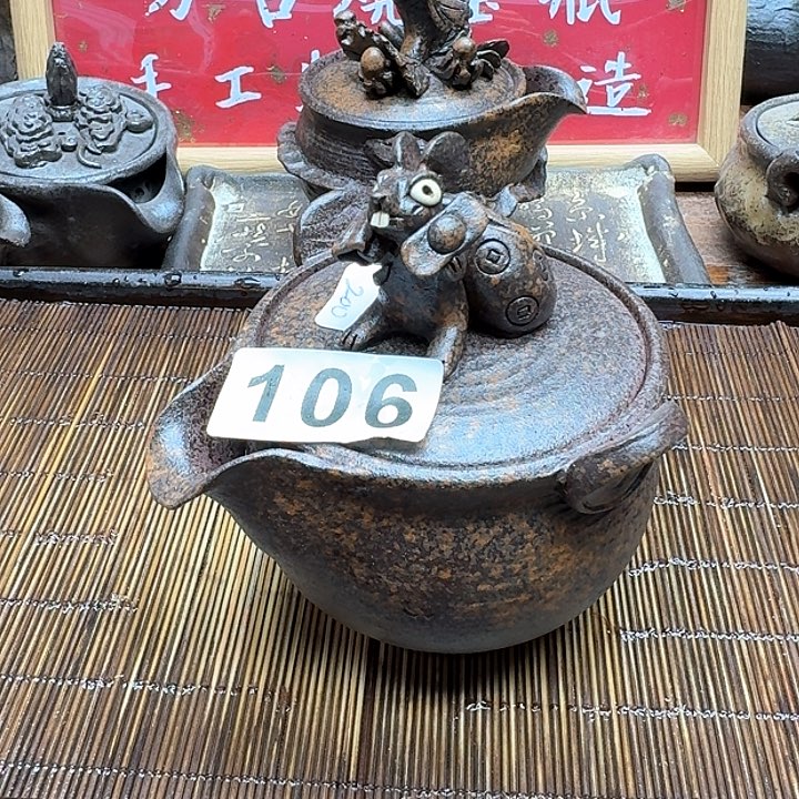 纯手工制作粗陶茶具