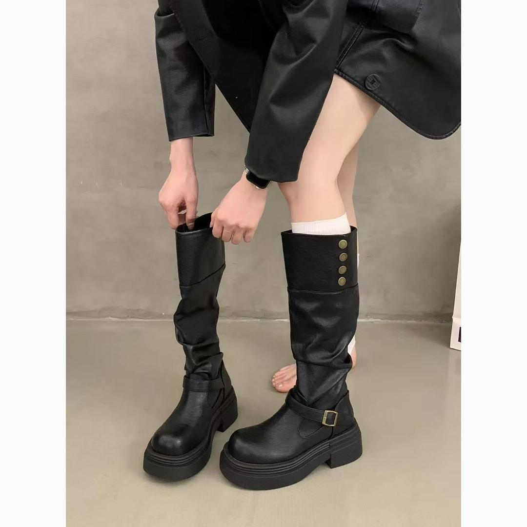 时尚女鞋秋冬弹力靴过膝时装靴骑士长筒长靴英伦风