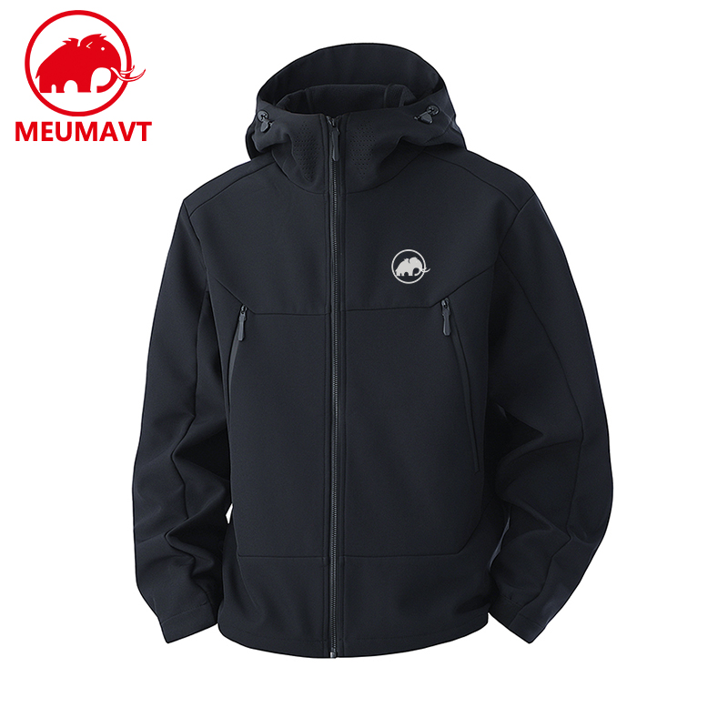MEUMAVT/猛犸秋季冲锋衣户外运动登山徒步软壳连帽男女同款外套